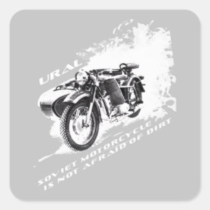 Ural Motorcycle With Sidecar Is Not Afraid Of Dirt Square Sticker