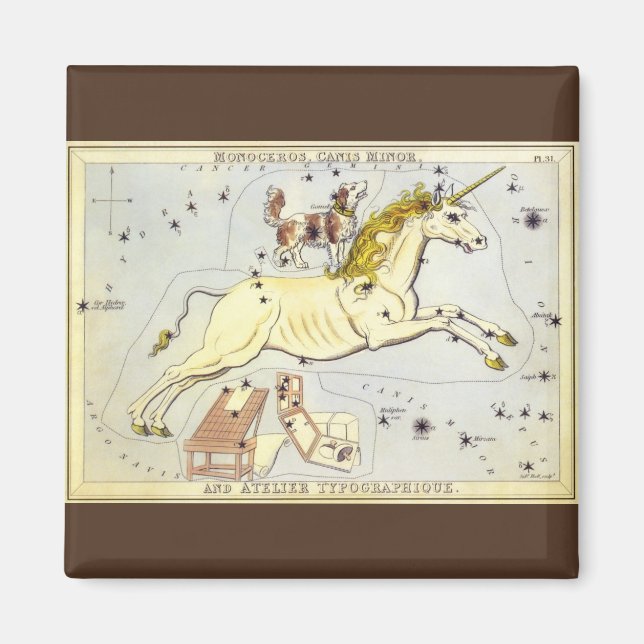 Urania's Mirror, Vintage Astronomy Celestial Map Magnet (Front)