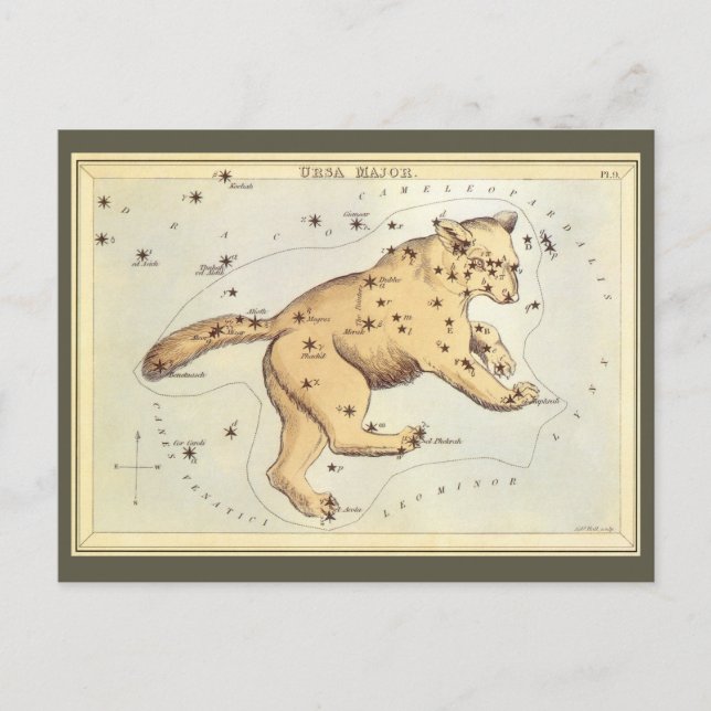 Urania's Mirror, Vintage Astronomy Celestial Map Postcard (Front)