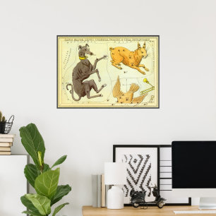 Urania's Mirror, Vintage Astronomy Celestial Map Poster