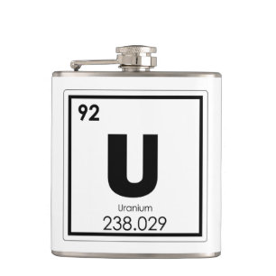 Uranium chemical element symbol chemistry formula hip flask