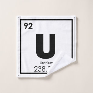 Uranium chemical element symbol chemistry formula wash cloth