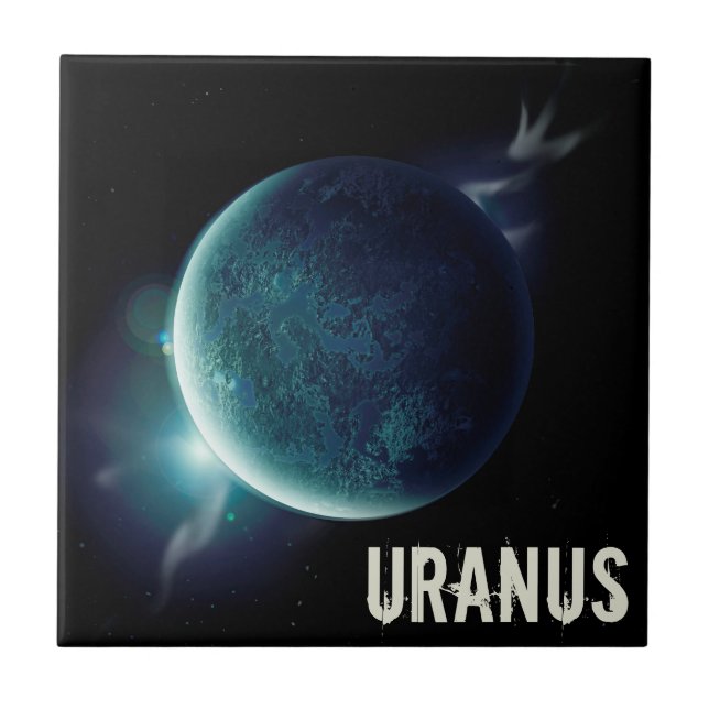 Uranus blue planet 3d universe space illustration tile (Front)