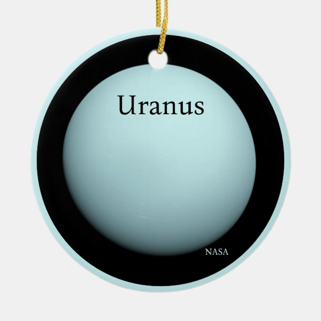 Uranus Full Disc by NASA's Voyager 2 Ceramic Tree Decoration (Front)