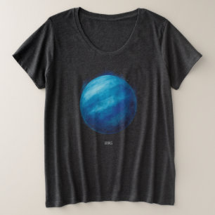 Uranus Planet Artwork – Cosmic Space Illustration Plus Size T-Shirt