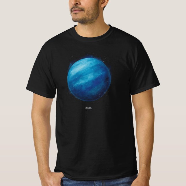 Uranus Planet Artwork – Cosmic Space Illustration T-Shirt (Front)