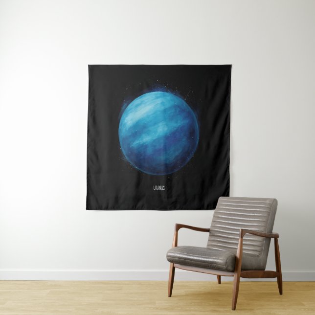 Uranus Planet Artwork – Cosmic Space Illustration Tapestry (In Situ)