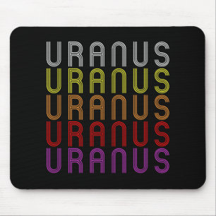 Uranus Planet Retro Vintage Astronomy T-Shirt Mouse Pad