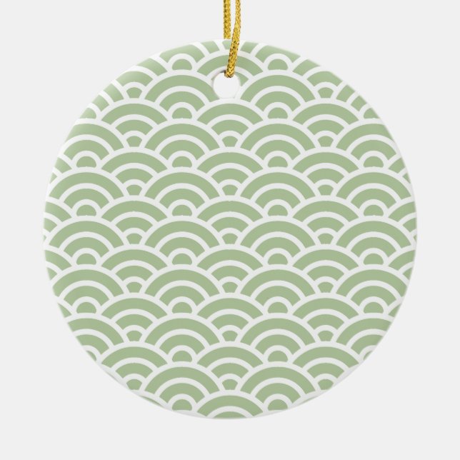 URAYANAGI 140 Seigaiha Waves - Energetic Ver.  Ceramic Tree Decoration (Front)