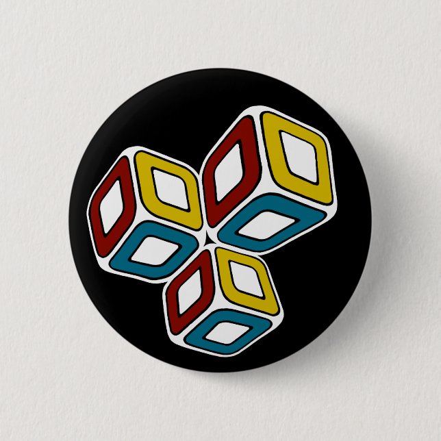 Urban 3-D Cubes 6 Cm Round Badge (Front)