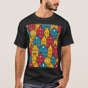 Urban abstract: vintage city pattern T-Shirt