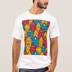 Urban abstract: vintage city pattern T-Shirt