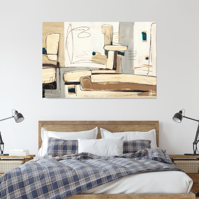 Urban Abstraction in Neutral Tons Canvas Print (Insitu(Bedroom))