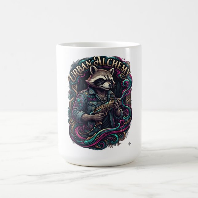 Urban Alchemy Racoon Long Sleeve Shirt Coffee Mug (Center)