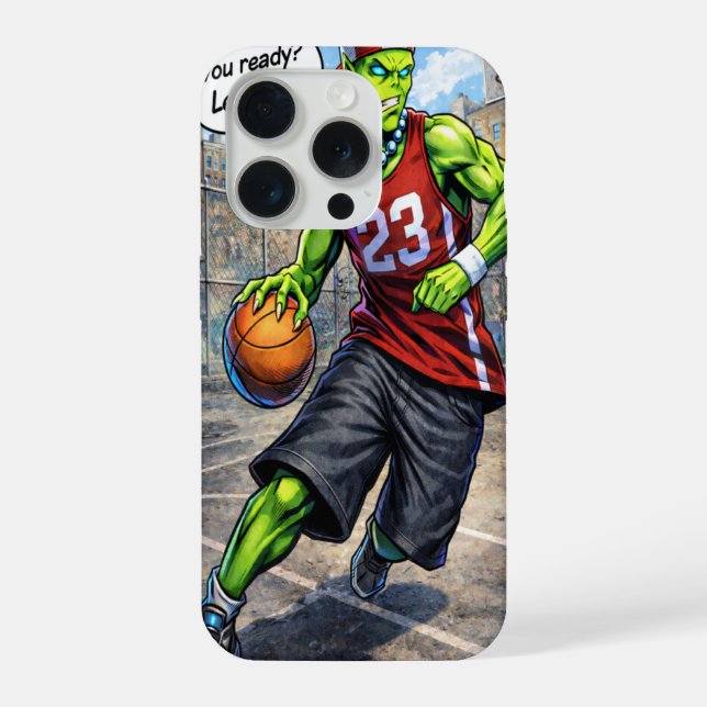 Urban Alien Basketball Player - Comic Style Art iPhone Case (Back)