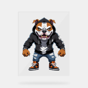 Urban Alpha Bulldog – Street Style Mascot Acrylic Sign