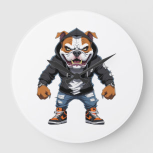 Urban Alpha Bulldog � Street Style Mascot Large Clock