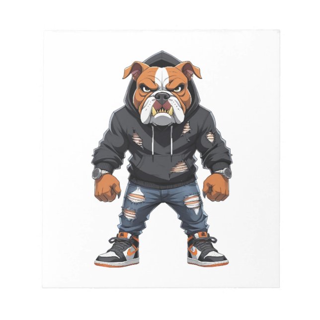 Urban Alpha Bulldog � Street Style Mascot  Notepad (Front)
