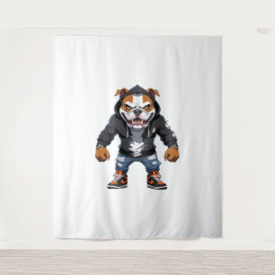 Urban Alpha Bulldog – Street Style Mascot Tapestry