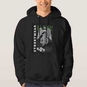 Urban Angel Statue Illusion Streetwear Men's Hoodie