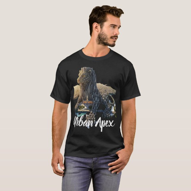 Urban Apex Lion Skyscraper Architectural Shirt (Front Full)