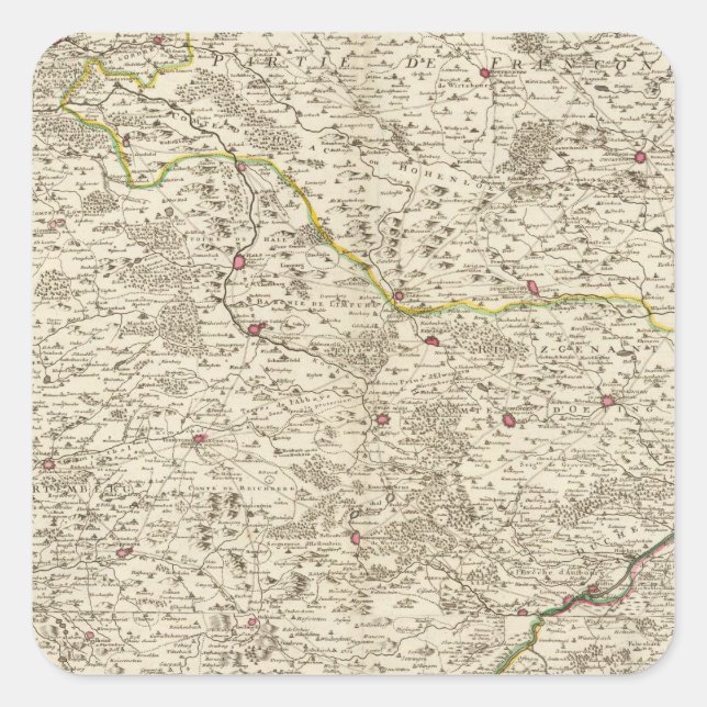 Urban areas of Germany Square Sticker (Front)