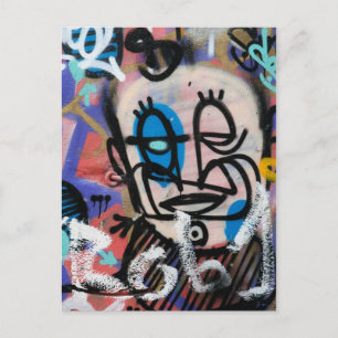 Urban art graffitis postcard