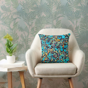 Urban Art Hydrangea Throw Pillow
