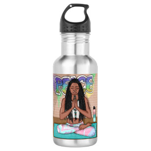 Urban Art   Pretty Woman doing Meditation   532 Ml Water Bottle