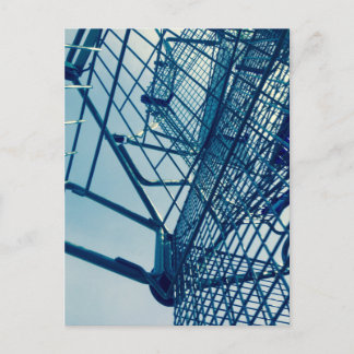 urban art shopping carts stacked postcard
