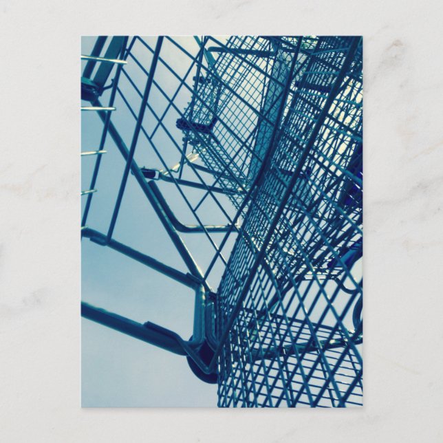 urban art shopping carts stacked postcard (Front)