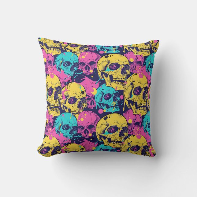 Urban Art Skull Pillow Design A29 (Front)
