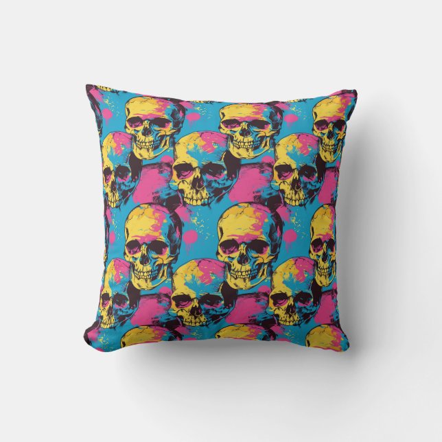 Urban Art Skull Pillow Design A57 (Front)
