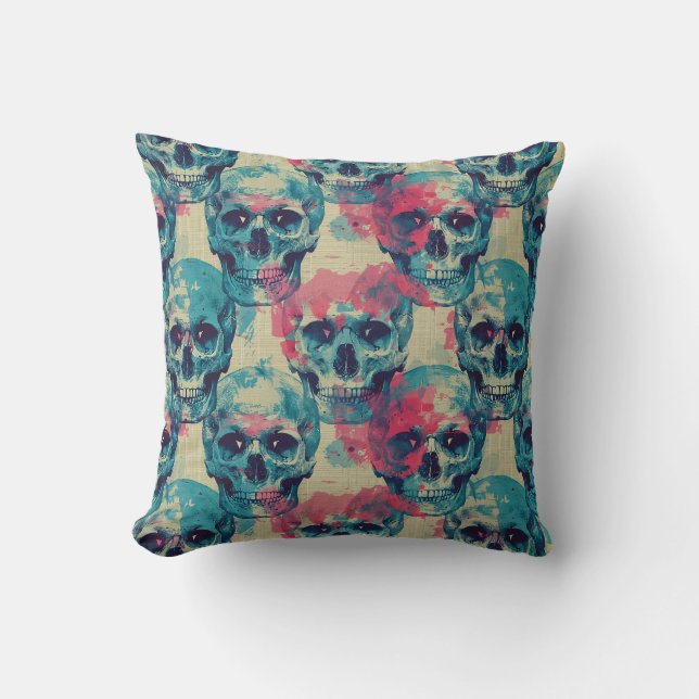 Urban Art Skull Pillow Design A97 (Front)