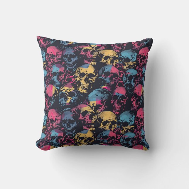 Urban Art Skull Pillow Design, Cojín B49 (Front)