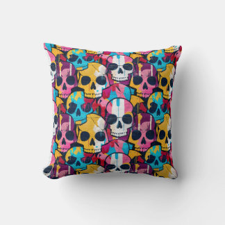 Urban Art Skull Pillow Design, Cojín B50