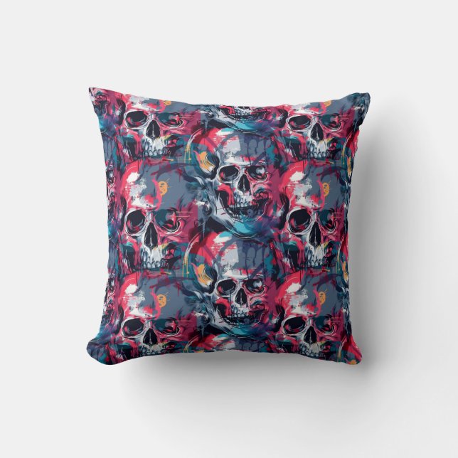 Urban Art Skull Pillow Design, Cojín C44 (Front)