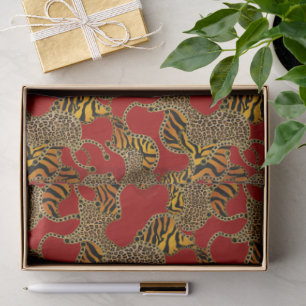 Urban Baroque Gold Chains Animal Print Tissue Paper