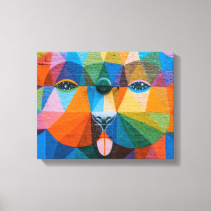 Urban Bear Art Urban Art Mural Bear Mural Design Canvas Print