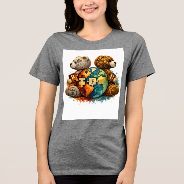 Urban Bear Graphic T-Shirt Tri-Blend Shirt (Front)