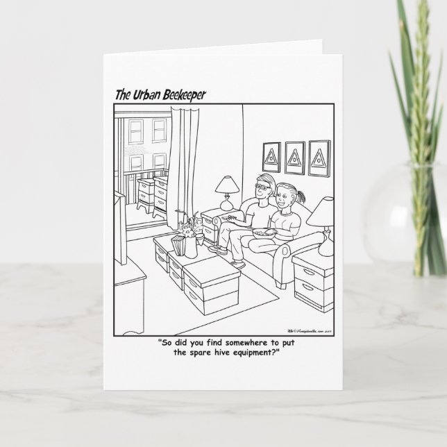 Urban Beekeeper Cartoon - Greeting Card (Front)
