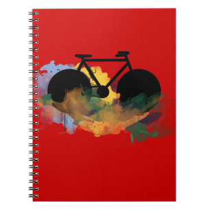 urban bicycle art graphic illustration spiral notebook