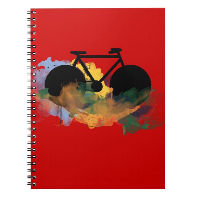 urban bicycle art graphic illustration spiral notebook (Front)