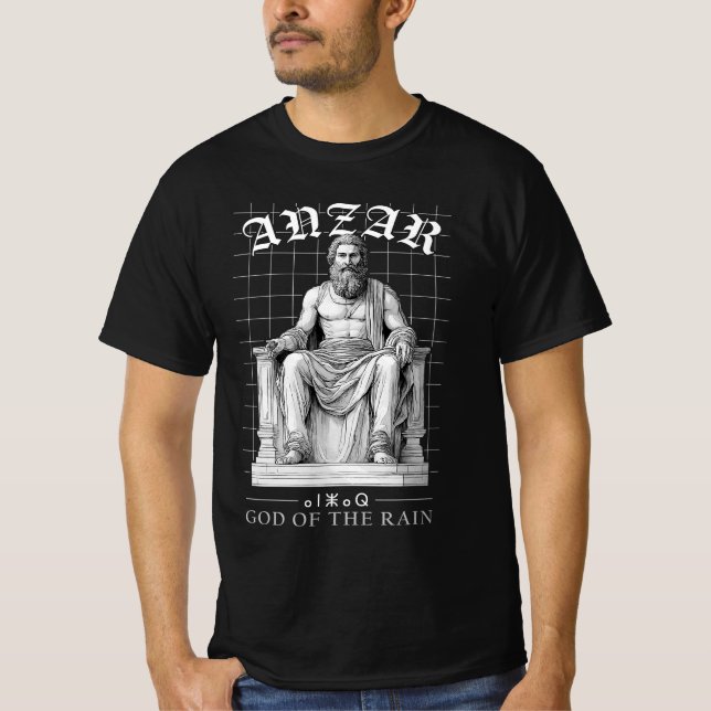 Urban Black and White Anzar Amazigh Mythology T-Shirt (Front)