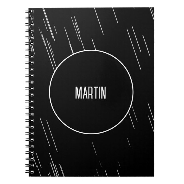 Urban Black And White Monogrammed Notebook (Front)