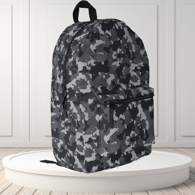 Urban Black Grey Camouflage Camo Printed Backpack (Creator Uploaded)
