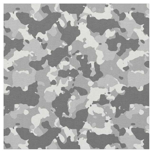 Urban Black White Camouflage Camo Military Fabric (Close Up)