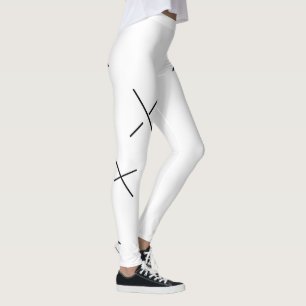 Urban Black&White Minimal Creative X Arts Leggings