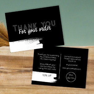 Urban black with logo masculine thank you note business card