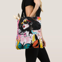 Urban Bloom Silhouette Tote Bag🌸✨